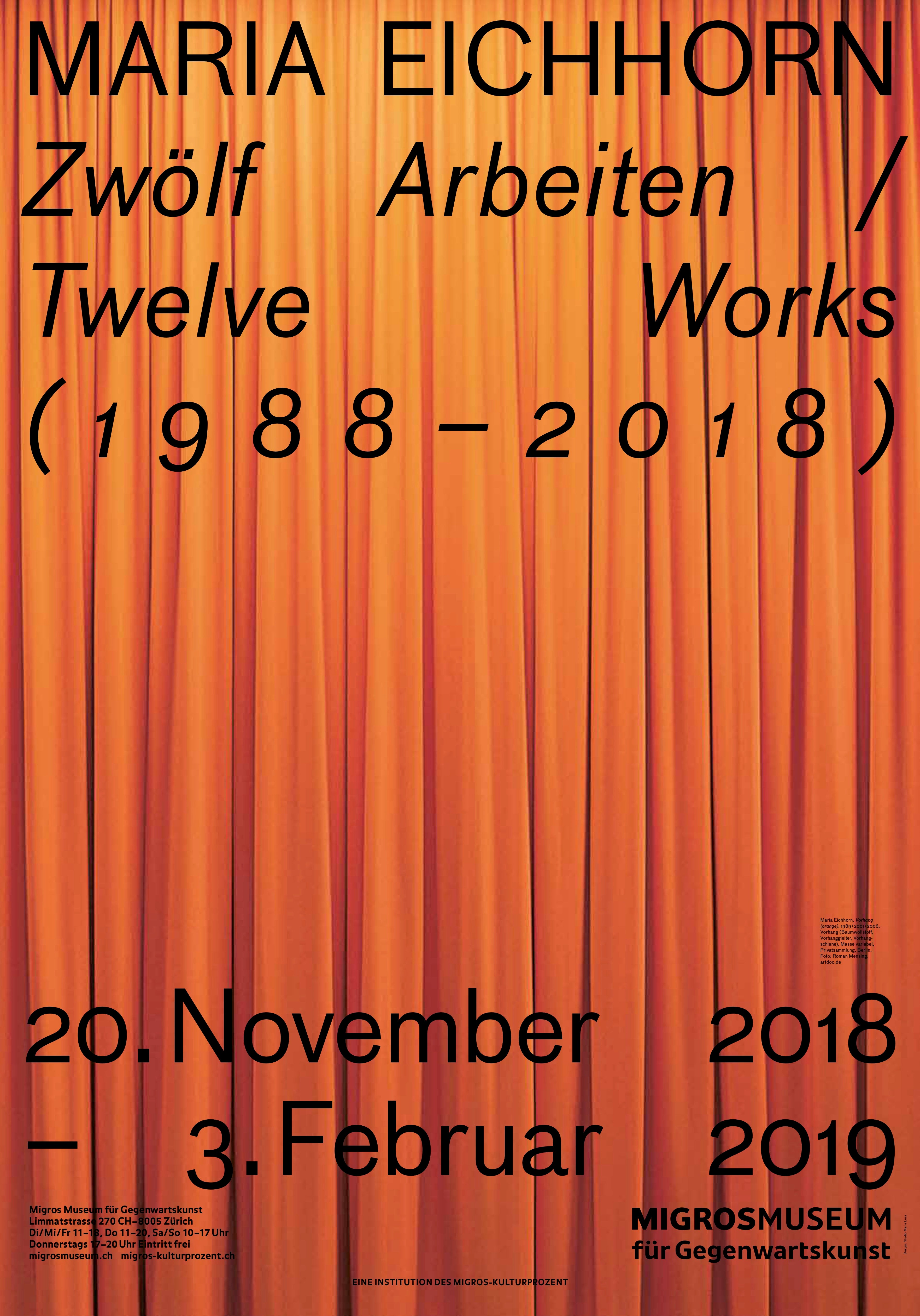 POSTER MARIA EICHHORN: ZWÖLF ARBEITEN / TWELVE WORKS (1988–2018)
