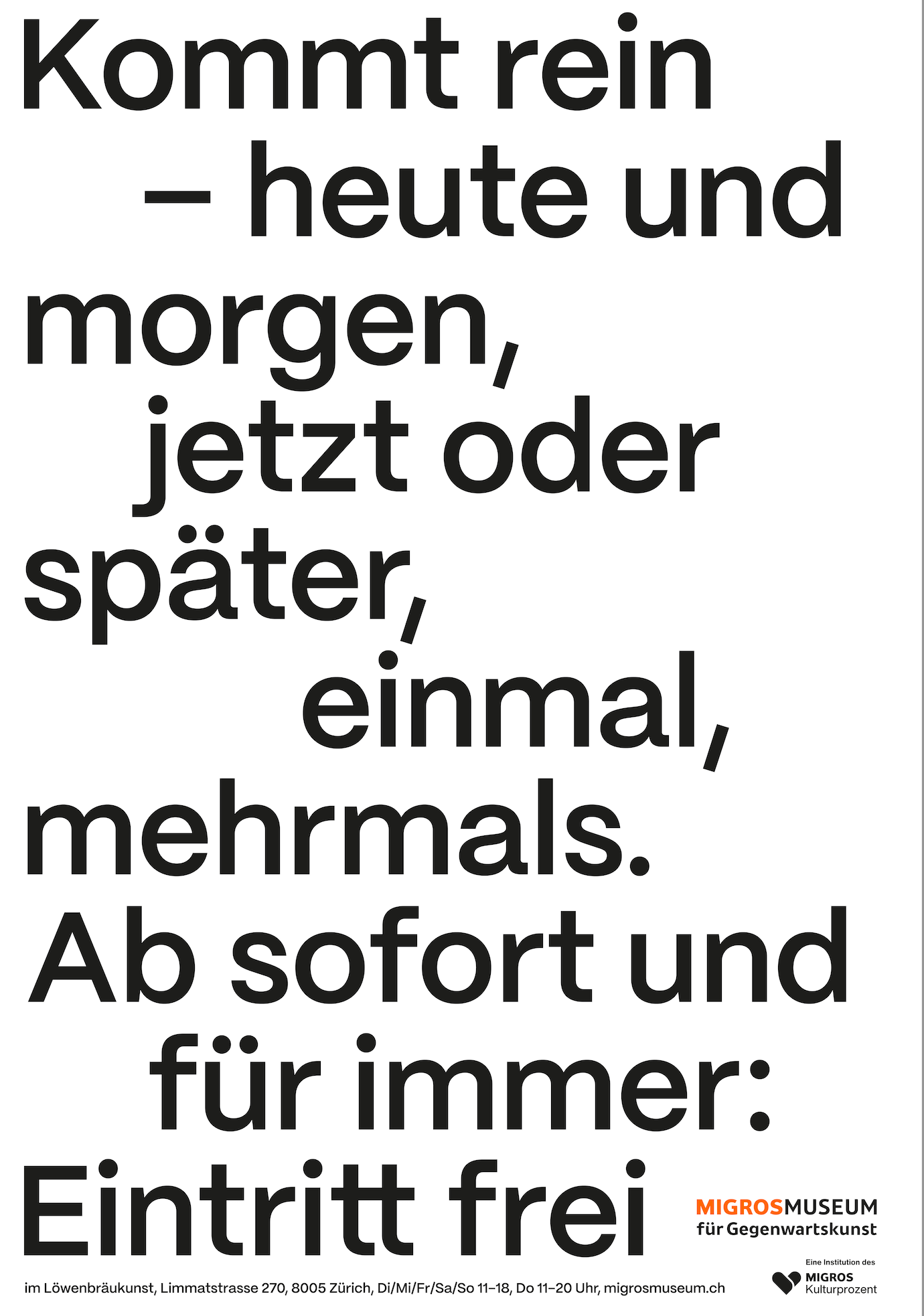 POSTER KOMMT REIN EINTRITT FREI