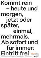 Plakat Kommt rein Eintritt frei