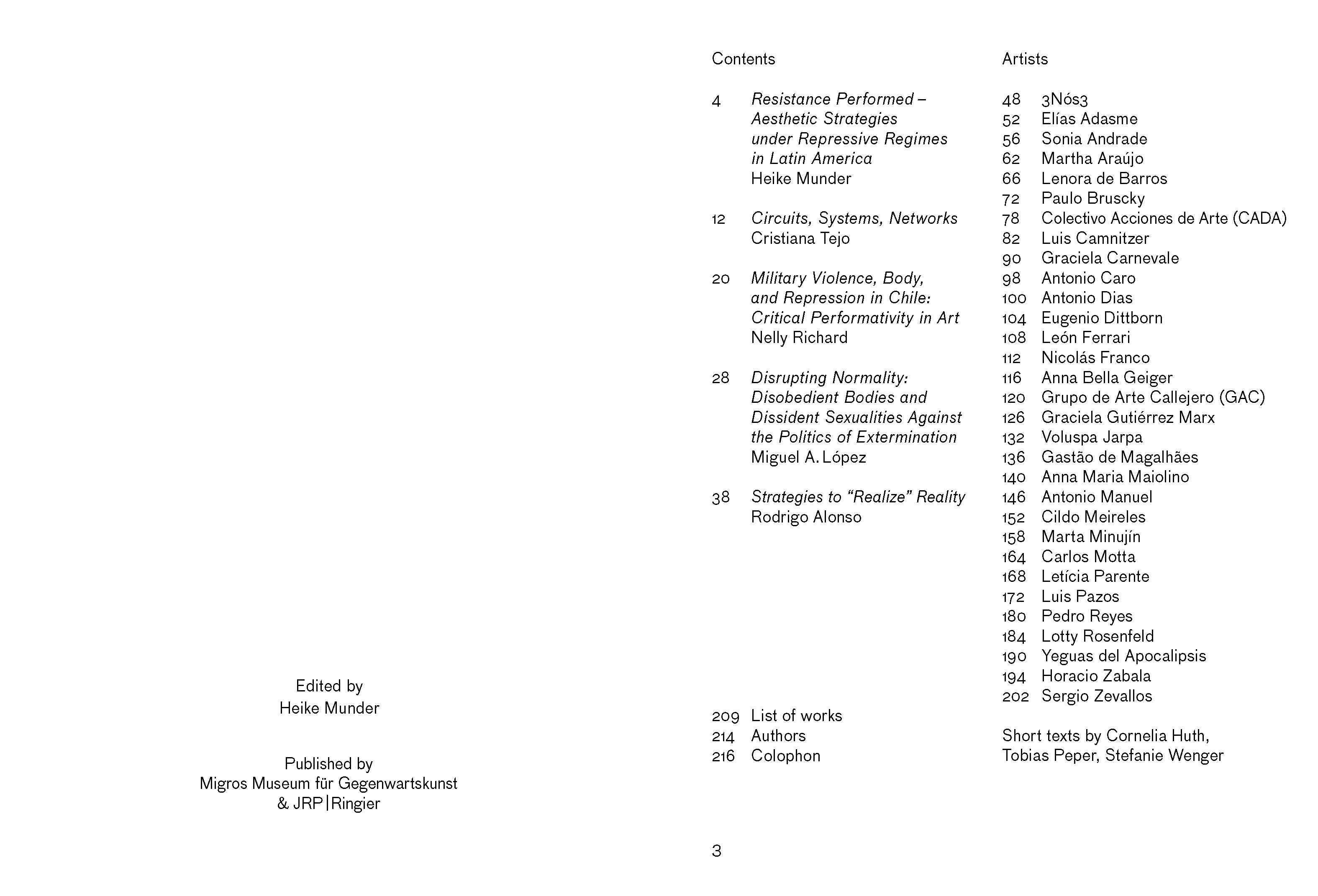 RESISTANCE PERFORMED. AN ANTHOLOGY ON AESTHETIC STRATEGIES IN LATIN AMERICA, 2015