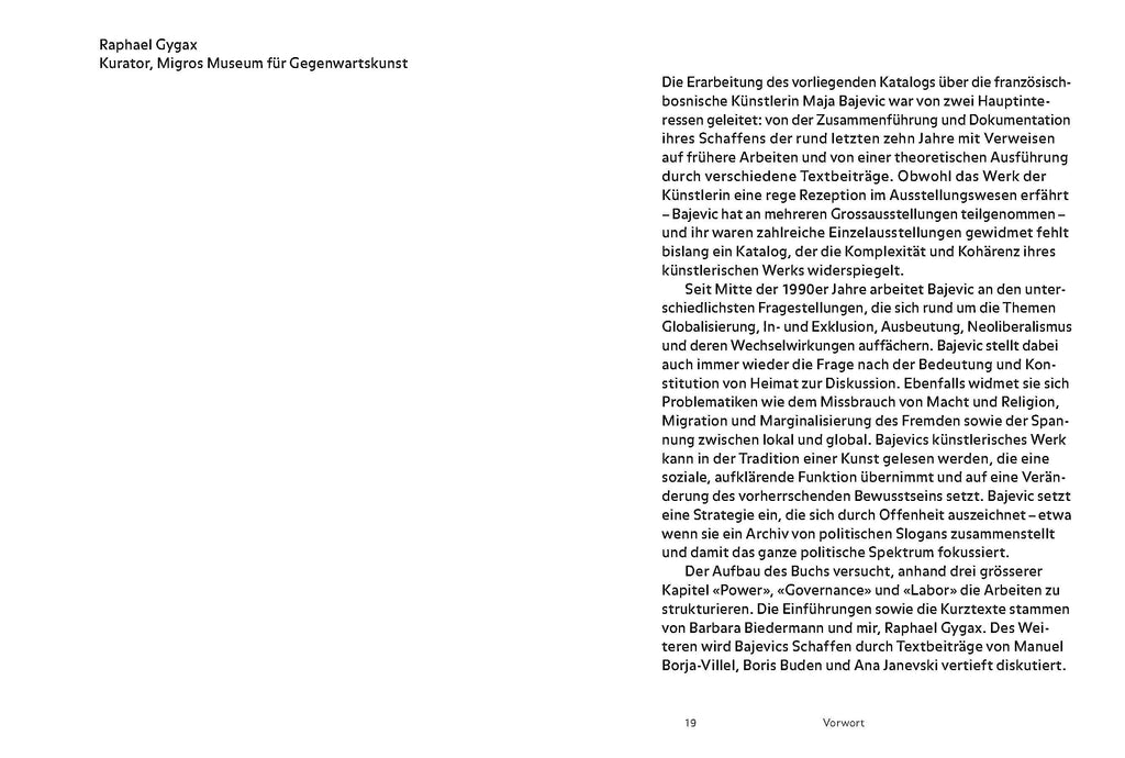 MAJA BAJEVIC: POWER, GOVERNANCE, LABOR