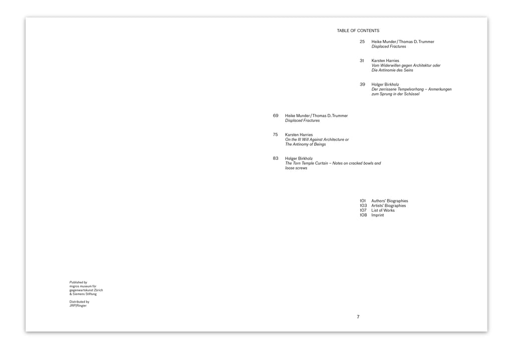 DISPLACED FRACTURES – ÜBER DIE BRUCHLINIEN VON ARCHITEKTUREN UND IHREN KÖRPERN, 2011