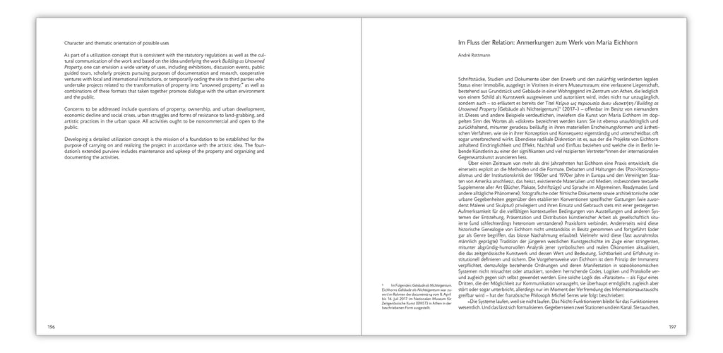 MARIA EICHHORN / BUILDING AS UNOWNED PROPERTY [GEBÄUDE ALS NICHTEIGENTUM]