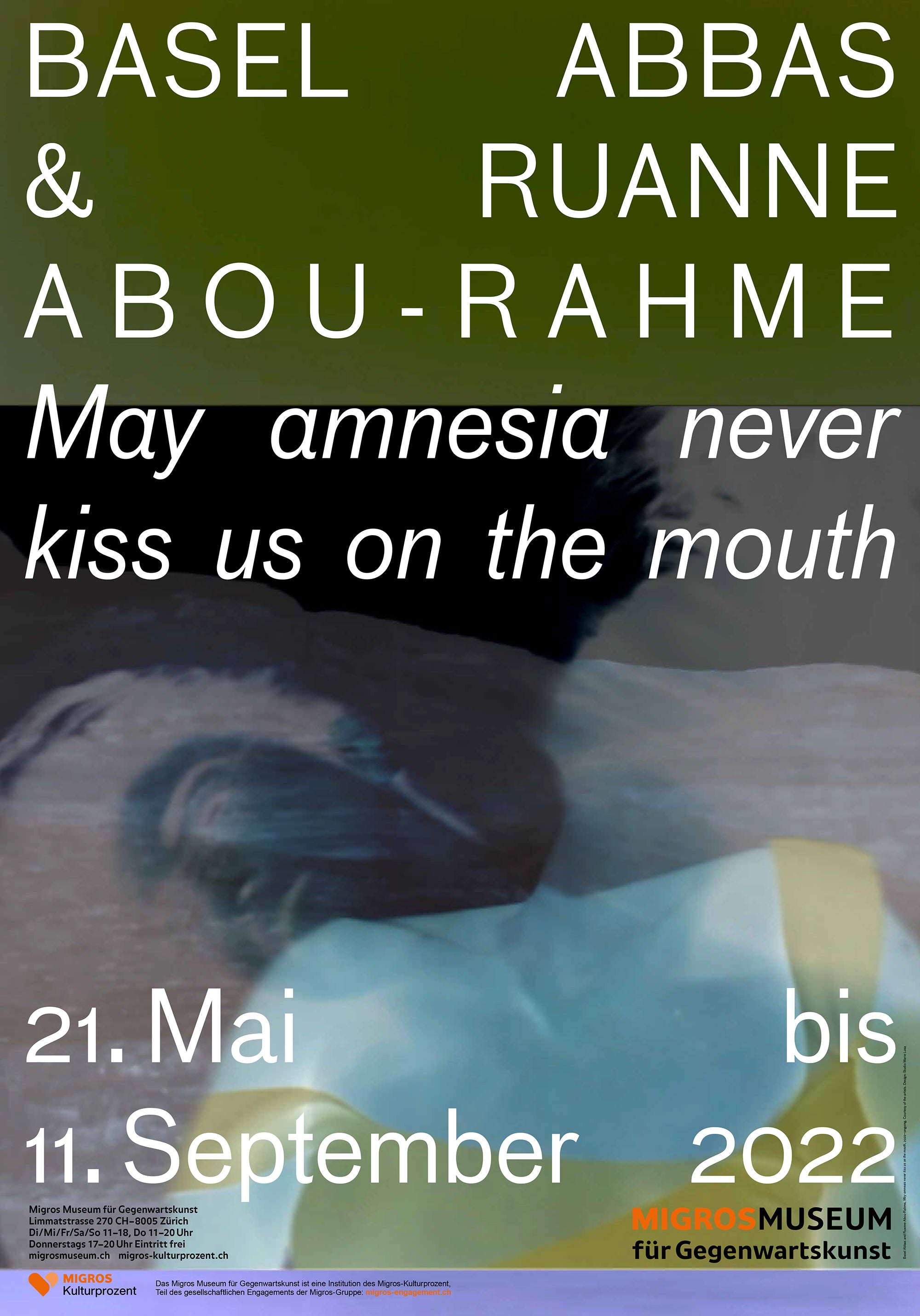 POSTER BASEL ABBAS & RUANNE ABOU-RAHME MAY AMNESIA NEVER KISS US ON THE MOUTH